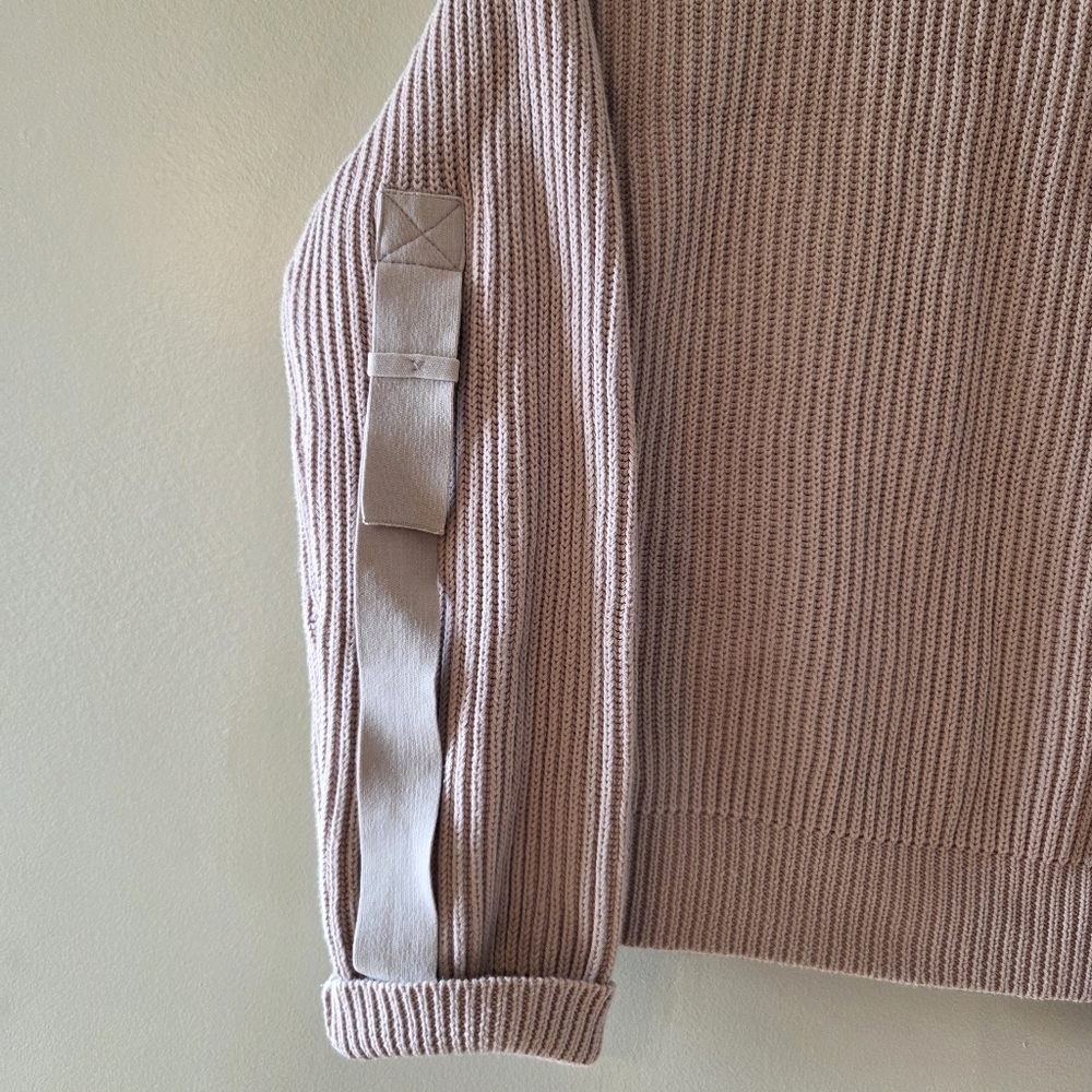 Pistola Taylor Ribbed Cropped Sweater Women's Tabbed Sleeves Blushing Size Large - Picture 7 of 11